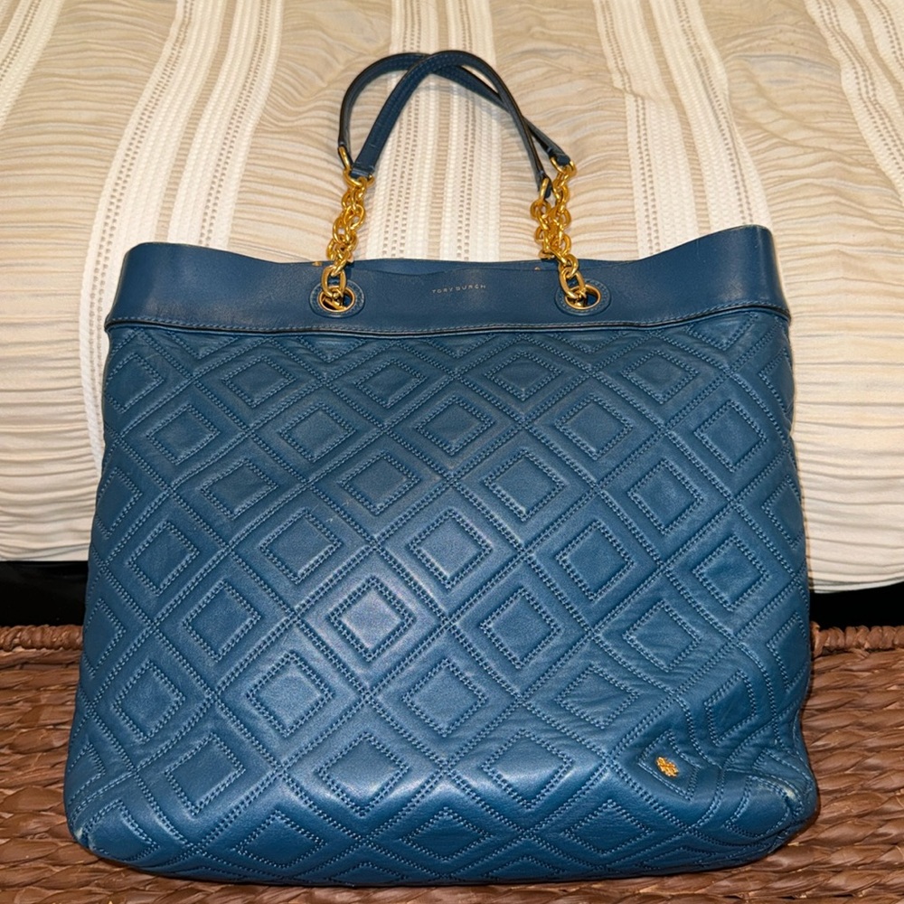 TORY BURCH BLUE TOTE SHOULDER BAG